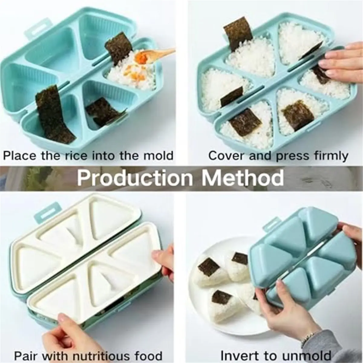 

Форма для онигири 6 в 1, треугольные формы для суши, быстрое изготовление, легко хранить, быстрое изготовление онигири, 6 шт.