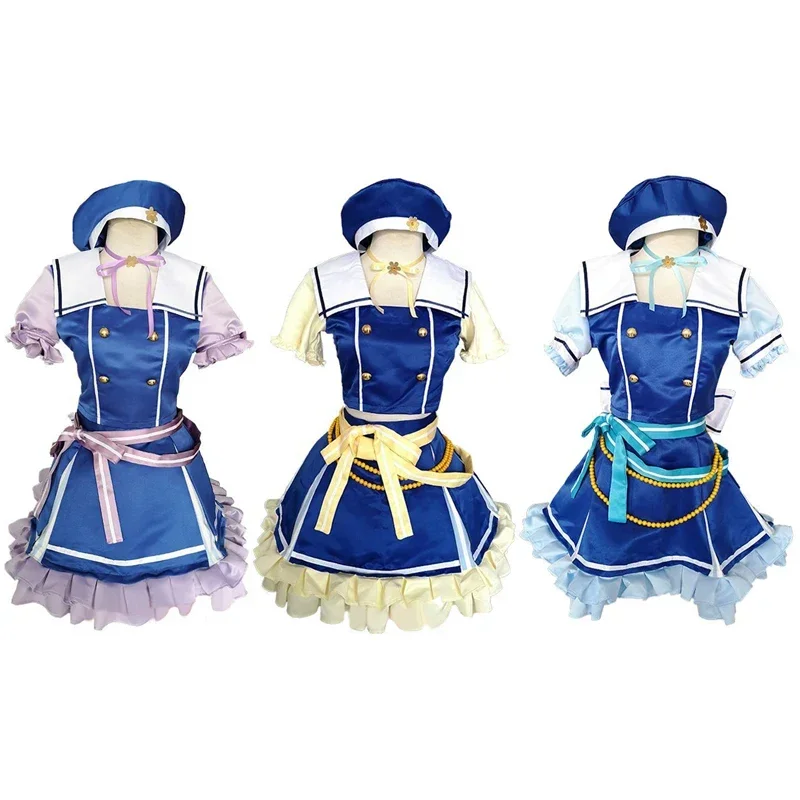 

Anime Shirasapi Chisato Hikawa Hina Wakamia Eve Cosplay Custume Cos jk School Uniforms Girls Set 001