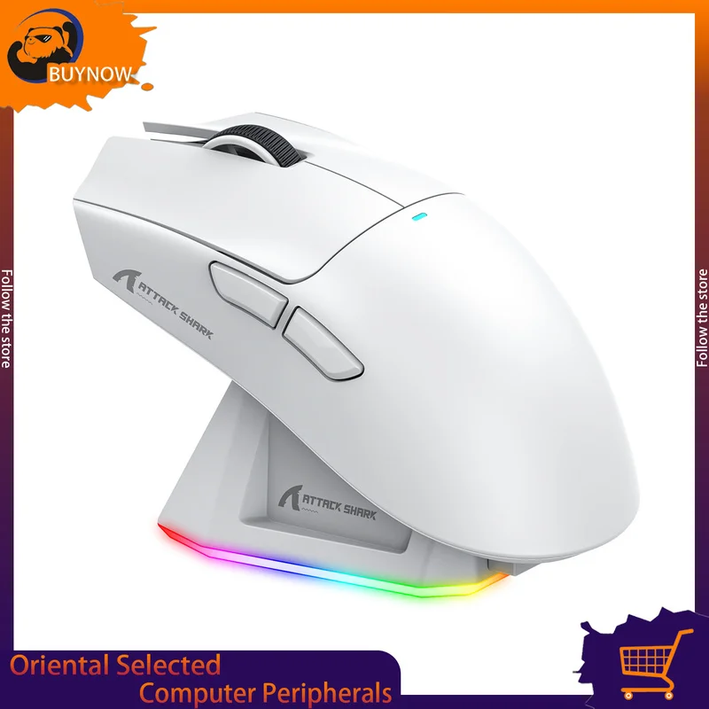 Attack Shark X11 Lightweight Paw3311 Mouse Wireless Bluetooth Gaming Computer Peripheral Triple Mode  Charging Rgb Stand Gaming 