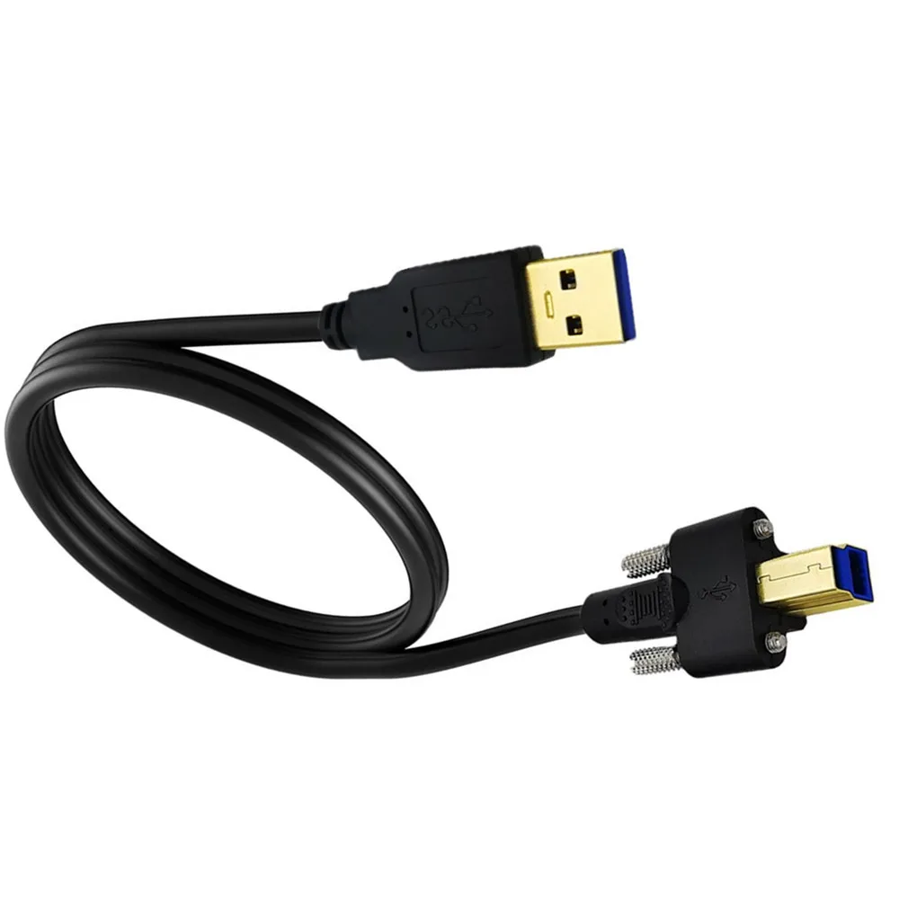 ความเร็วสูง USB 3.0ประเภท A ถึง B สายดาต้าซิงค์ข้อมูลชายสายสำหรับ HP Canon Lexmark Samsung CyberPower กับ M3สกรูล็อค