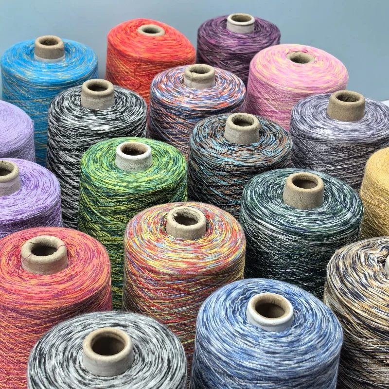 500g Rainbow Gradient Mercerized Cotton Thread 2/32 Count Pure Cotton Yarn Spring Summer DIY Knit Clothes Shawl Weaving Yarn