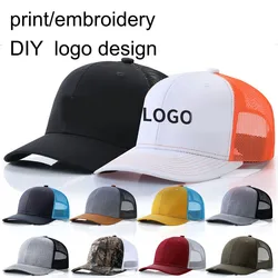 Custom DIY Logo Adult Mesh Trucker hat Golf Sun Hats Richardson112 /168 sports baseball caps Dad  Caps Curved Visor Cap