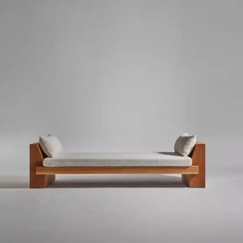 Neoclassical light luxury bench, small apartment living room solid wood sofa stool, simple foyer shoe changing stool, bedroom