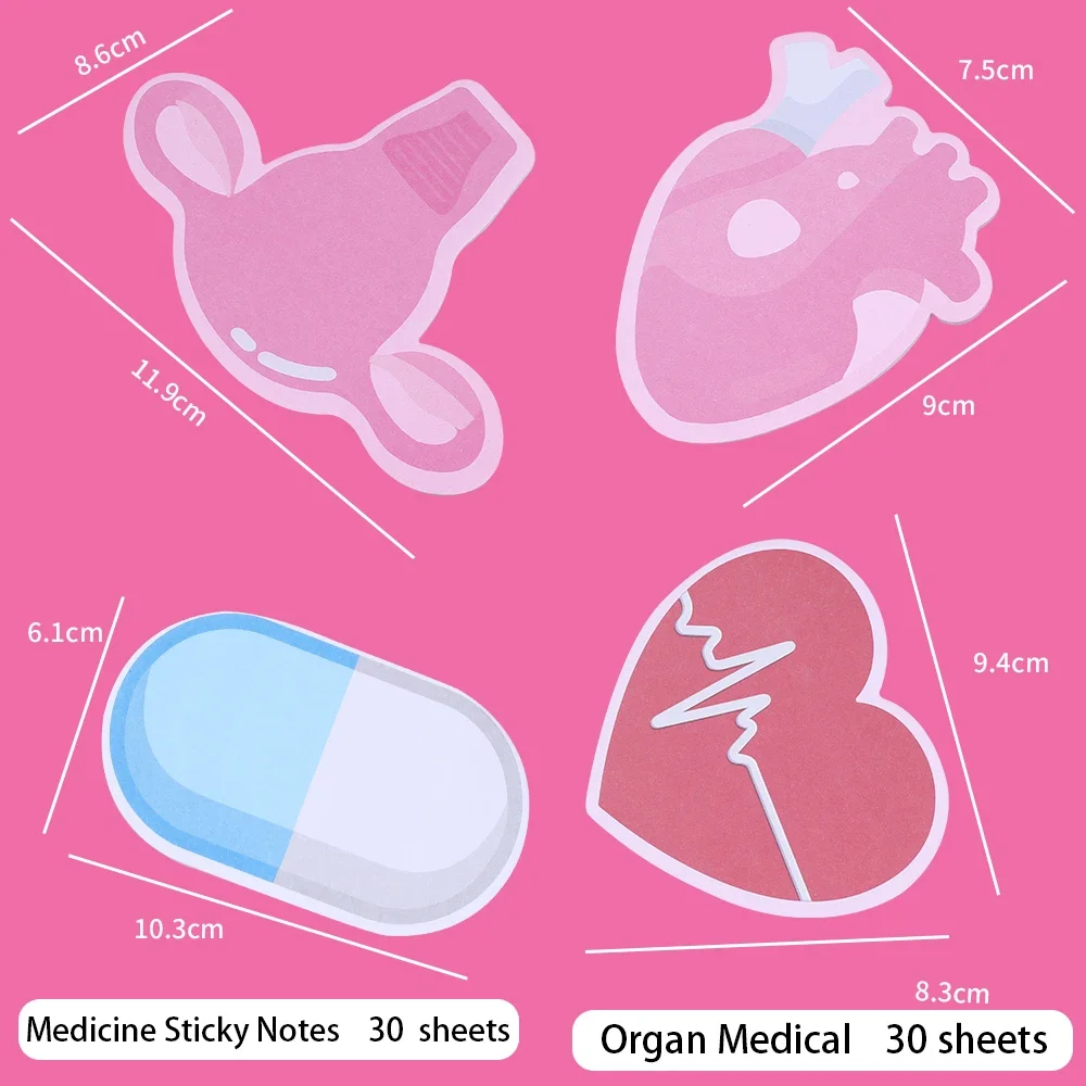 Novidade enfermeira médica notas pegajosas diário 3d bloco de notas bonito kawaii médico post bloco de notas plano menina estética papelaria índice agenda