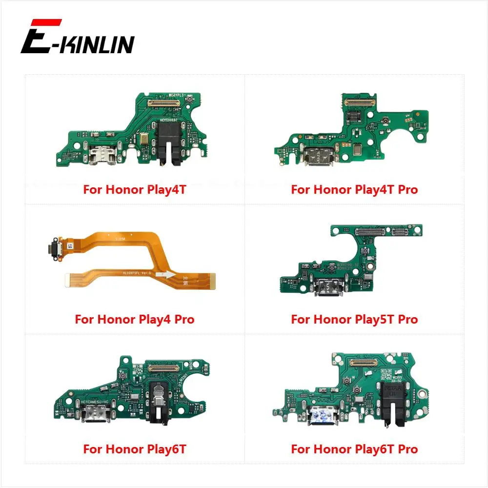 

USB Charging Charger Dock Port Board With Microphone Flex Cable For HuaWei Honor Play4 Play4T Play5T Play6T Play 4 4T 5T 6T Pro