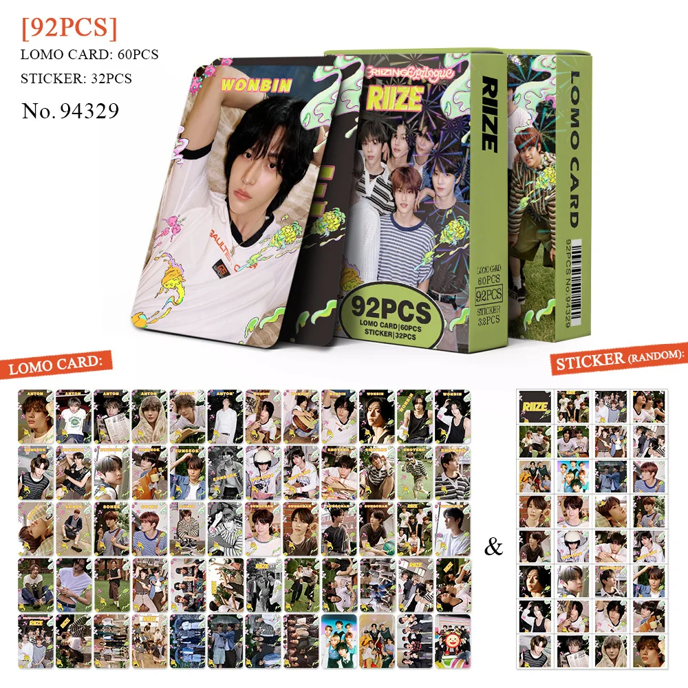 92Pcs/Set RIIZE Idol Boy New Album Series Lomo Cards HD Printd Photocards SHOTARO EUNSEOK SUNGCHAN WONBIN SOHEE ANTON Fans Gifts