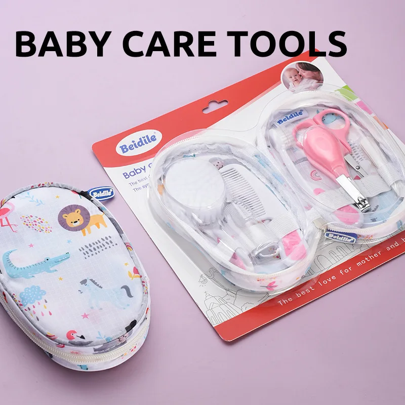 7-in-1 Baby Grooming Healthcare Kit Newborn Essentials Nail Clipper Hair Brush Comb Finger Toothbrush Care Set