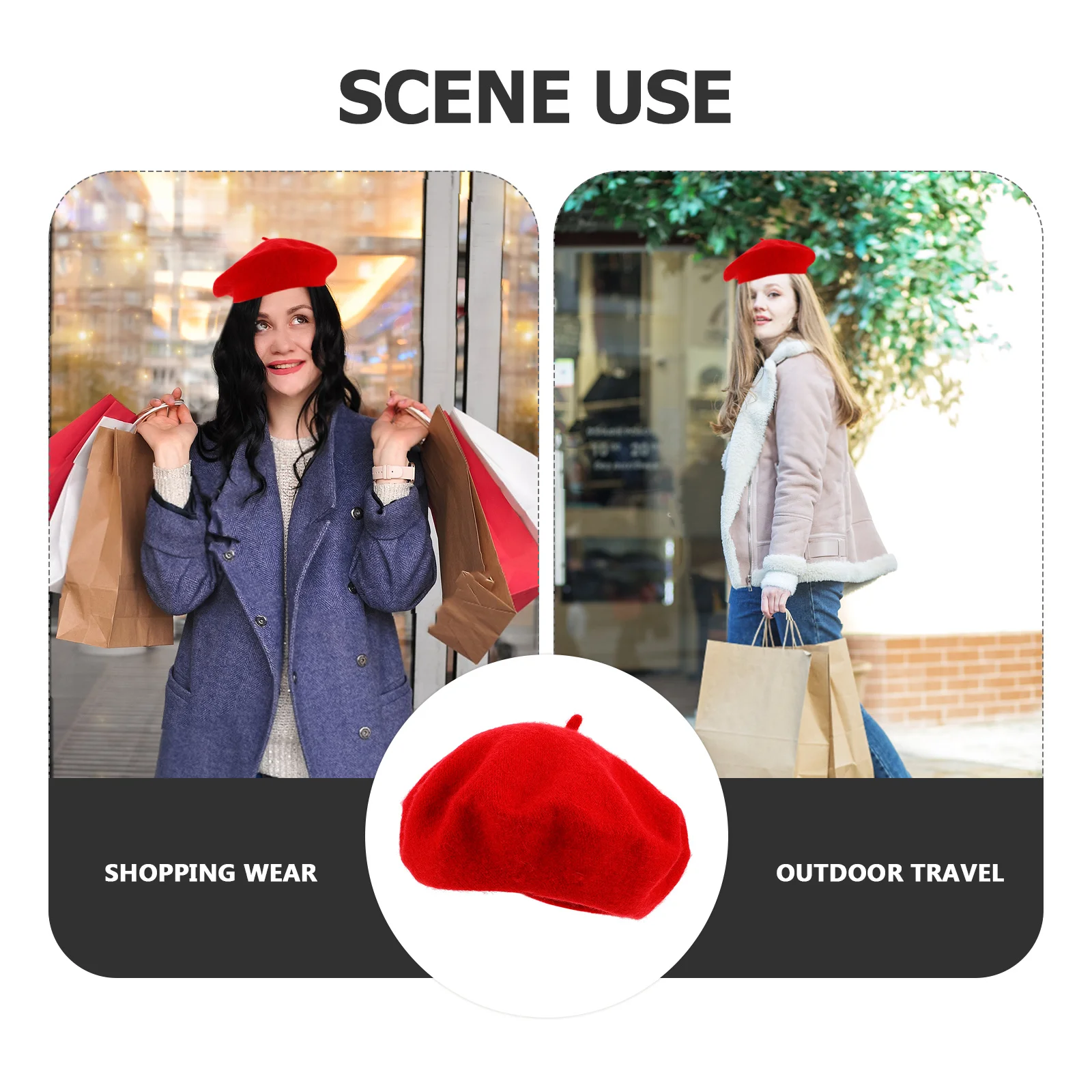 여성용 모자 빨간색 여성용 모자 빈티지 프랑스 스타일 겨울 따뜻한 니트 모자 부드러운 울 혼합 패셔너블 캐주얼 모자