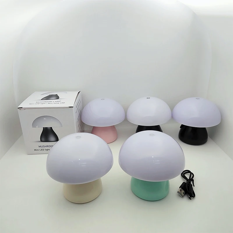 Mushroom Table Lamp Charging Touch Desk Coffee Bar, Hotel Bedroom Decoration, Nordic Creative Atmosphere, Small Night Light