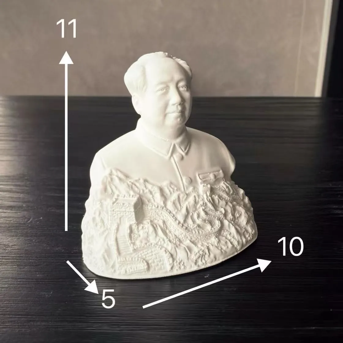 Mao Zedong Plaster Statue Great Wall Theme Office Study Desk Decor