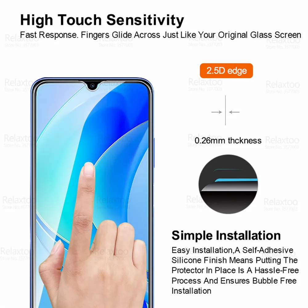 Dla Huawei Nova Y70 Plus Szkło 2 sztuki Ochronne szkło hartowane Huawey NovaY70 Y70Plus Y70+ Y 70 Folia ochronna na ekran