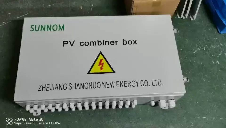 14 input  output Solar Pv DC combiner box with busbar (PCS 4P 32A 1000V  MCB,PCS 2P  SPD,cable gland and BUSBAR)