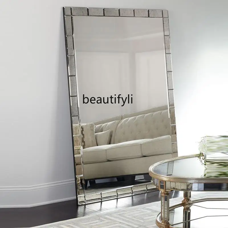 Dressing full-body mirror home clothing store bedroom floor-to-ceiling wall-mounted bathroom living room decorative mirror