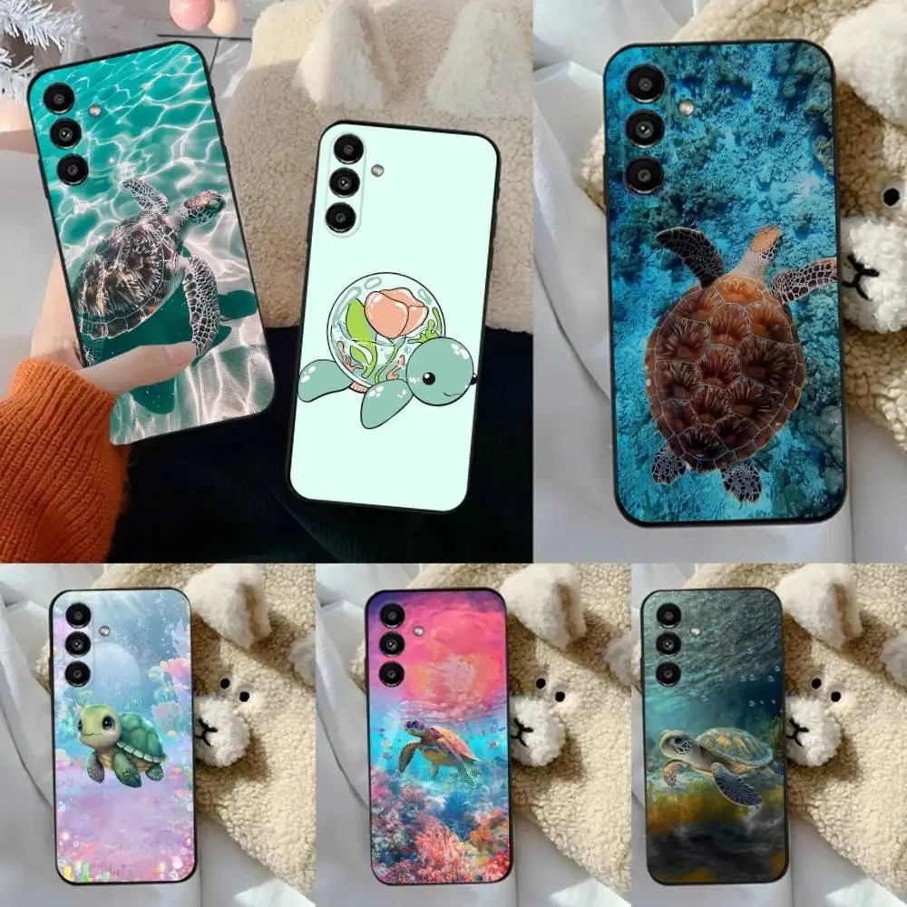 

Sea Turtle Phone Case For Samsung S24,23,22,30,21,10,9,Ultra,Plus,Lite,FE,5G Black Soft Case