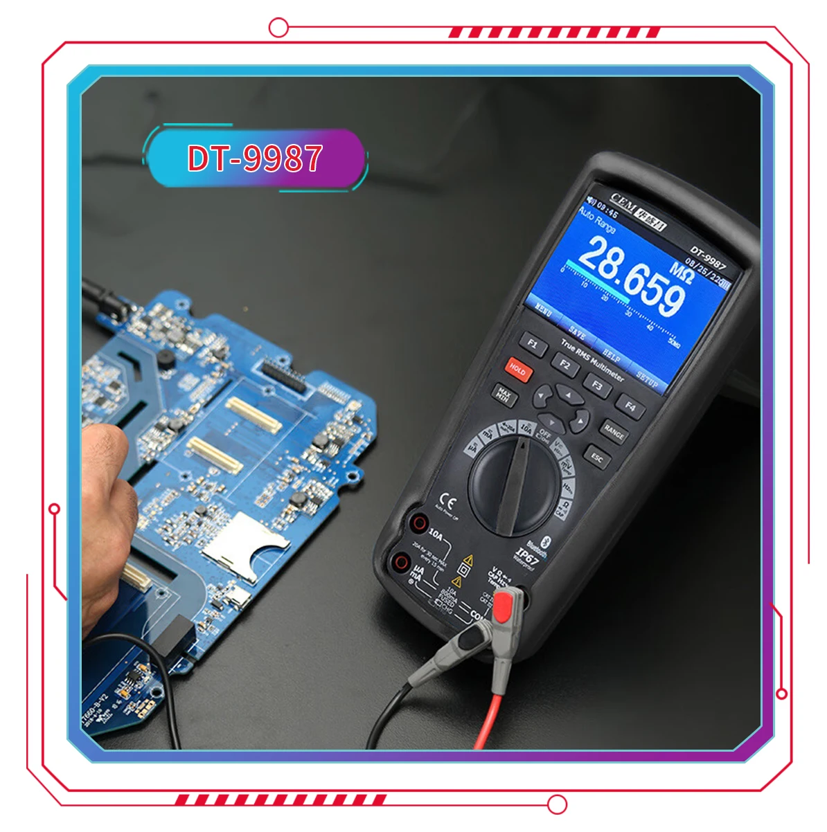 Professional True RMS Industrial Digital Test Meter LCD Display AC/DC test with Bluetooth