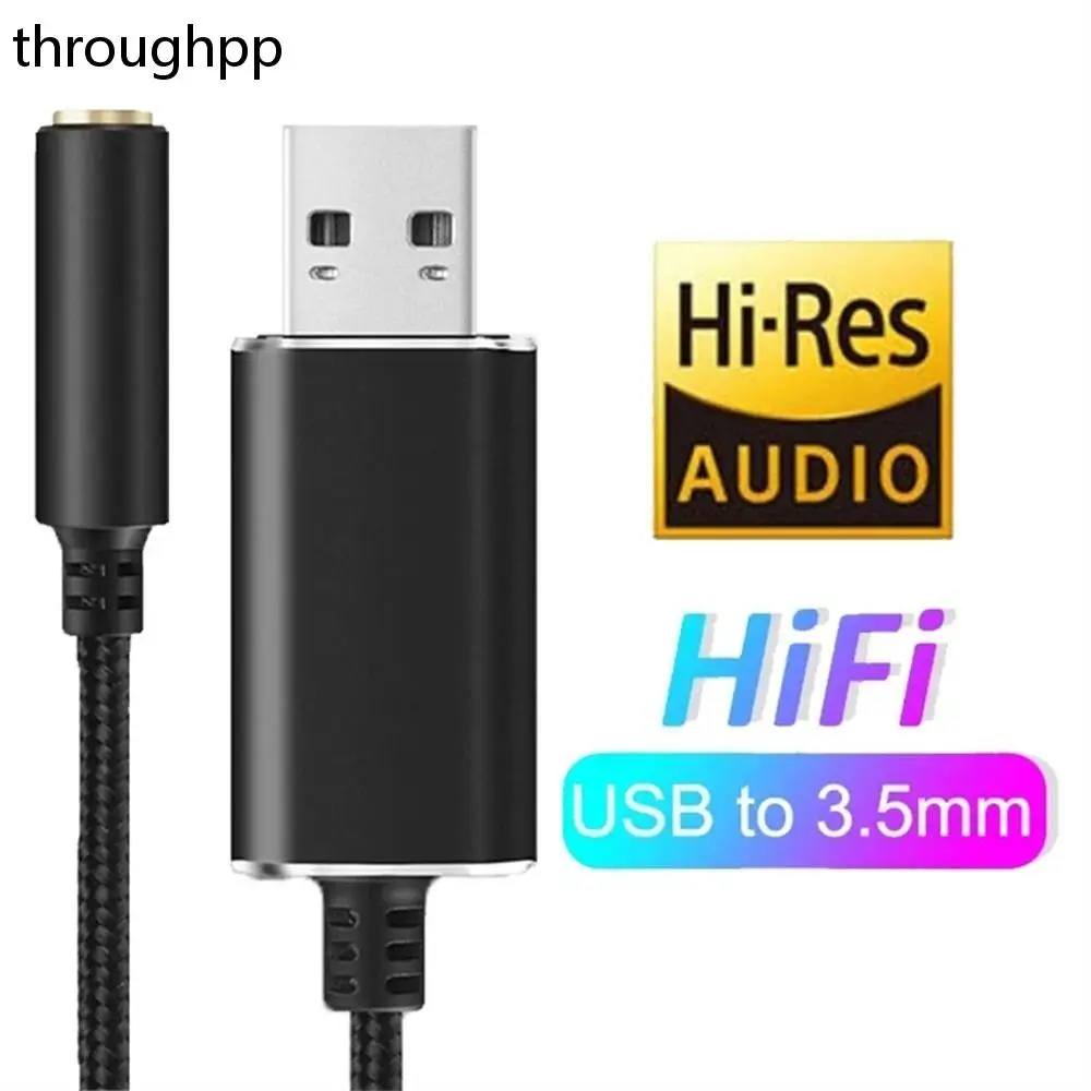 

1PC Portable 3.5mm Jack Audio Adapter Wire USB to 3.5mm Headphone Sound Card