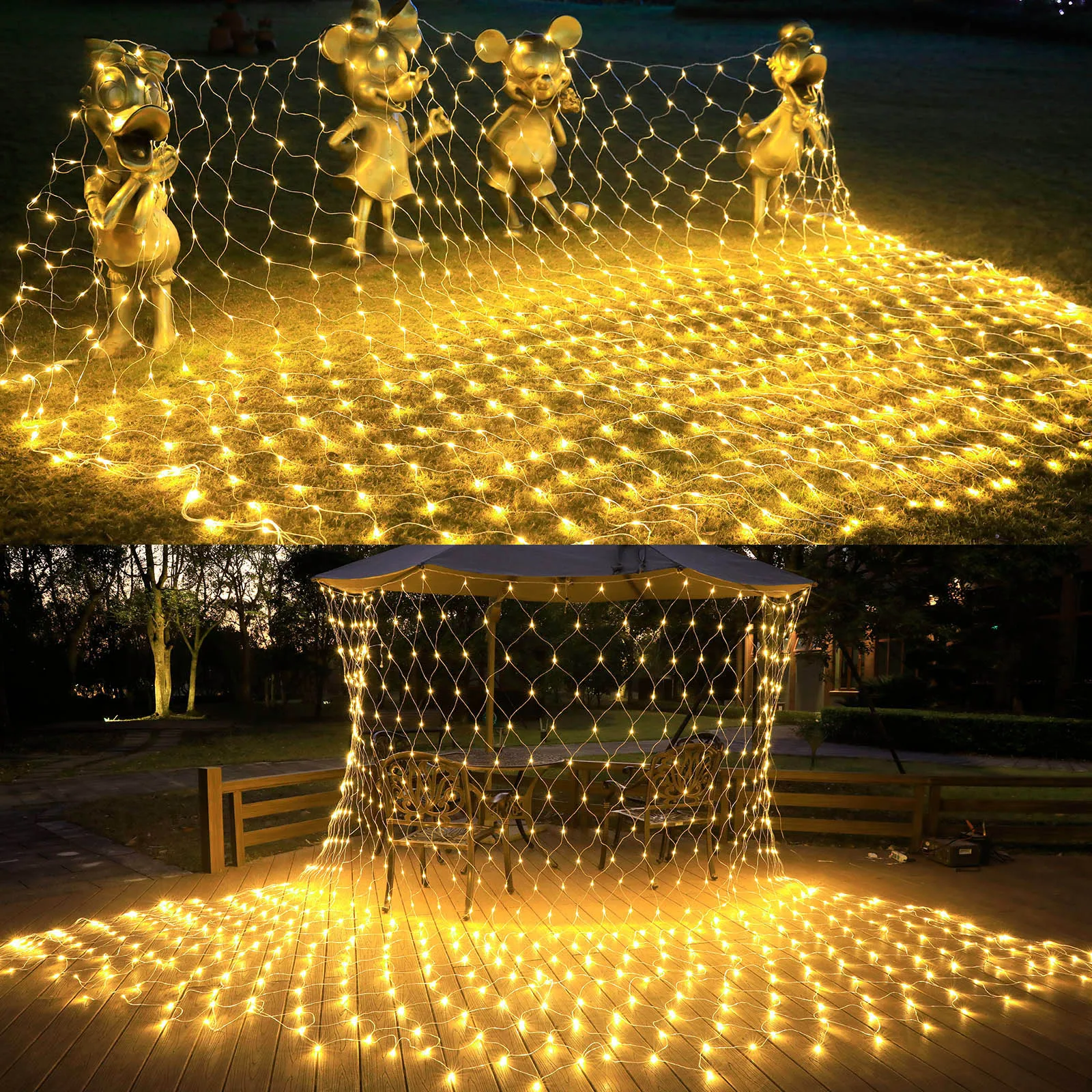 200/660LED Net Lights Outdoor Mesh Fairy String Light Christmas Decoration Waterproof Timer 8 Modes Garland Lights AC120-240V