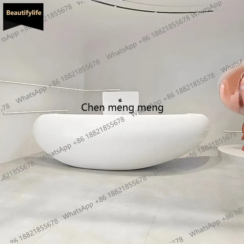

D80 Table Customer Reception Desk Counter Checkstand Store Table Reception Desk Front Desk Artificial Board Furniture