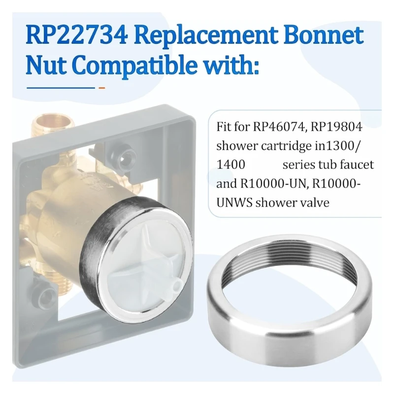 H58C Shower Faucet Retaining Nut Steel Replacement For RP22734 Series Valves