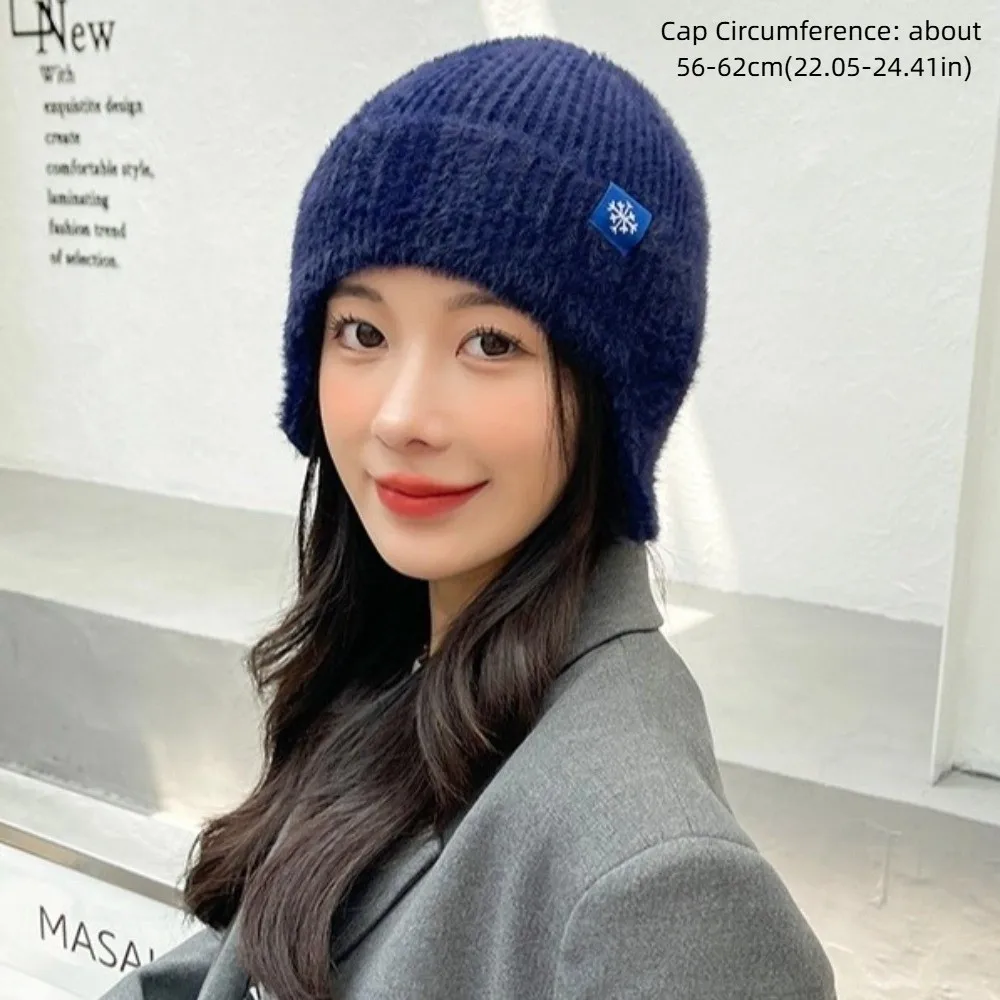 Fashion Warm Windproof Earflap Winter Hat Soft Material Winter Knitted Beanie Knitted Knit Ski Hat Winter Season