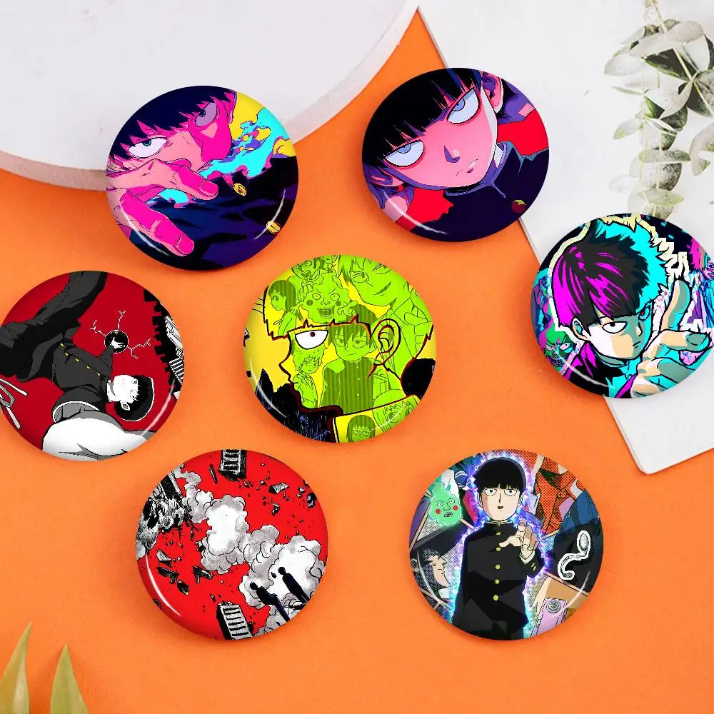 Japan Anime Mob Psycho 100 Anime Brooches Cute Cartoon Badge Jacket Jeans Lapel Pin Gift Accessorie