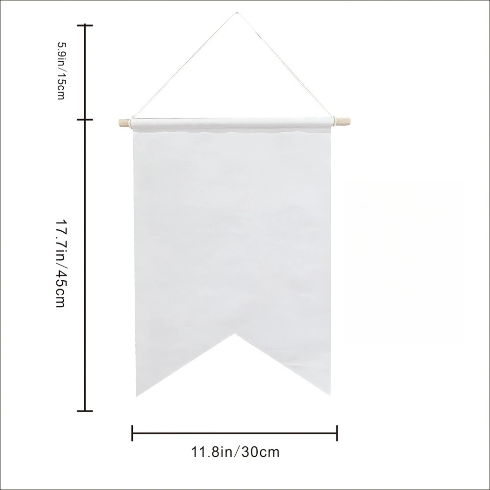 Drapeau suspendu vierge – Bannière en feutre blanc pour affichage de badges, fanion en toile imperméable avec œillets pour décoration murale
