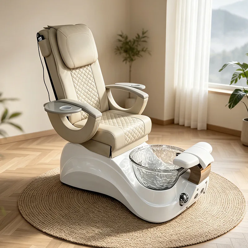 Electric Massage Pedicure Chair, Manicure Spa Salon Foot Soak Sofa, Beauty Salon Recliner, Eyelash Extension, Foot Care Therapy