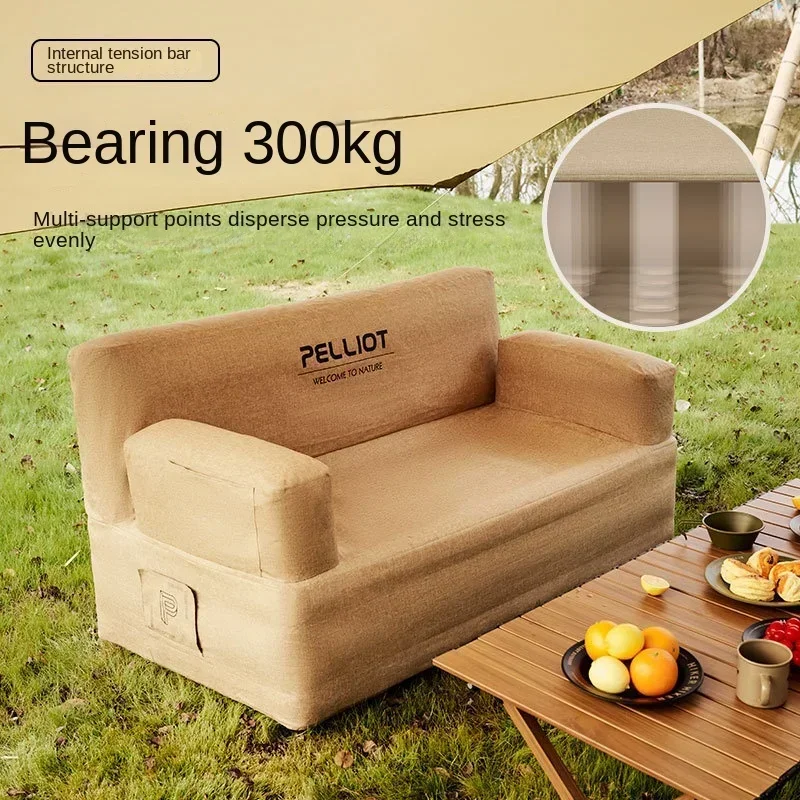 Home User Outdoor Inflatable Sofa Double Automatic Inflatable Lazy Sofa Portable Oxford Cloth Camping Sofa