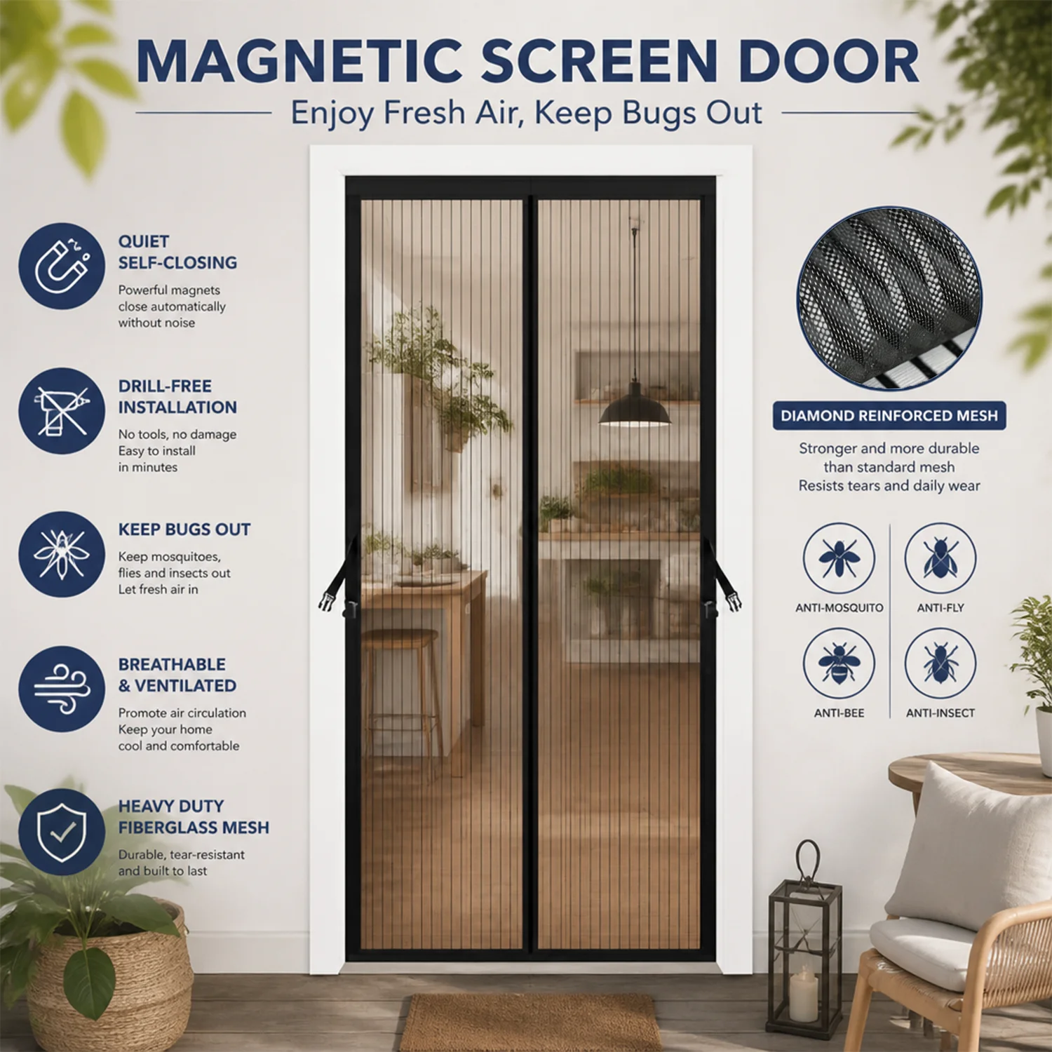 magnetic screen door redes mosquiteiras para portas anti mosquito window door bug protector moustiquaire porte fenetre