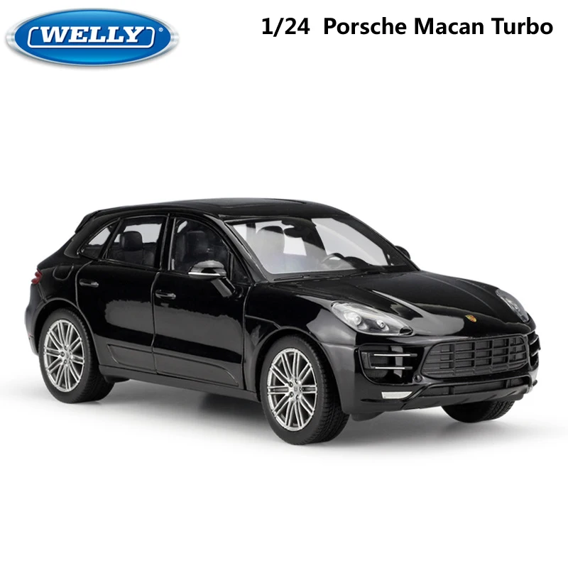 

WELLY Diecast 1:24 Scale Model Car Toy Porsche Macan Turbo SUV High Simulator Metal Alloy Toy Car For Children Gift Collection