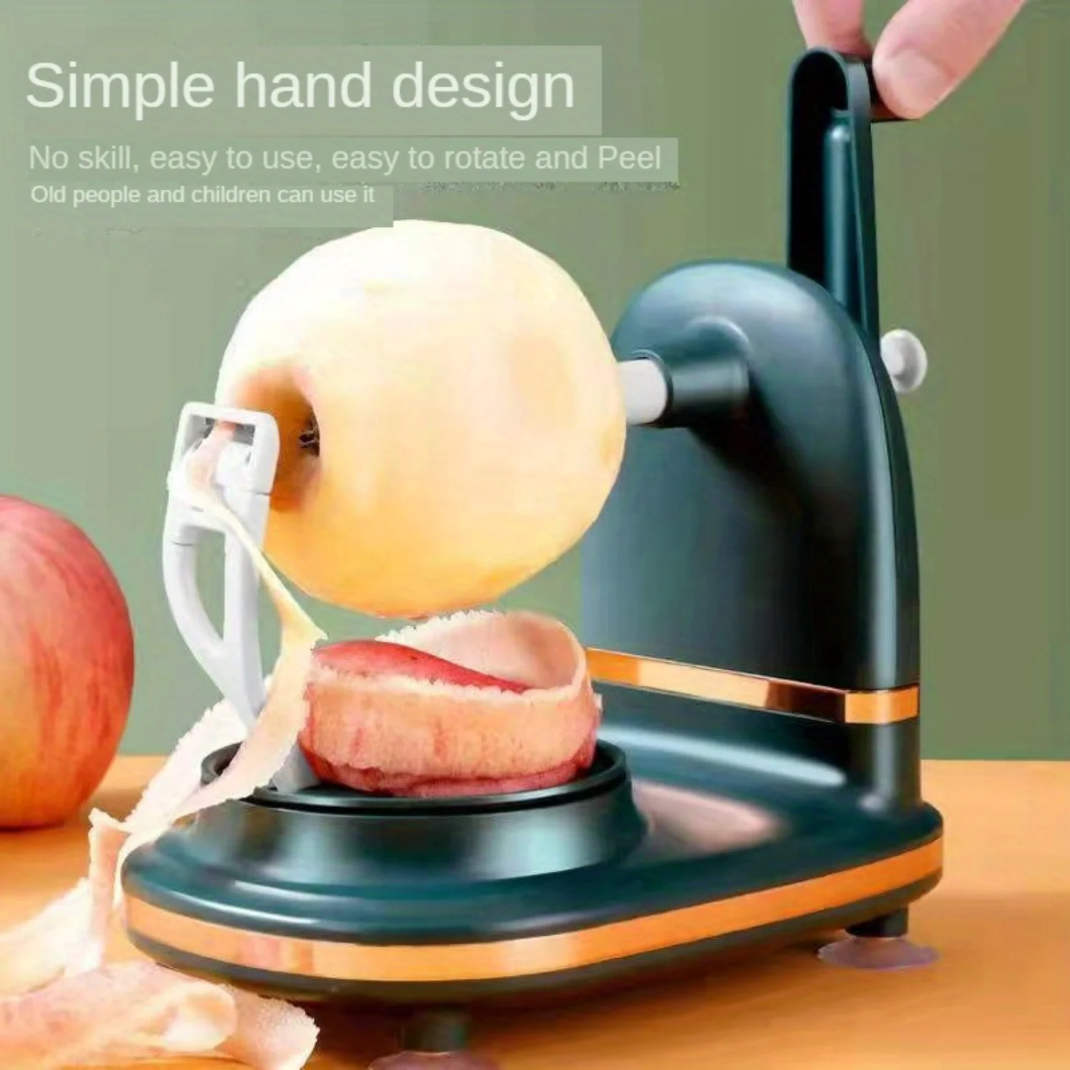 Fruit Peeler - Hand-Cranked ABS  Peeling Machine with Rotary Design - Quick and Easy Peeling for All Sizes of Apples Fruit knife