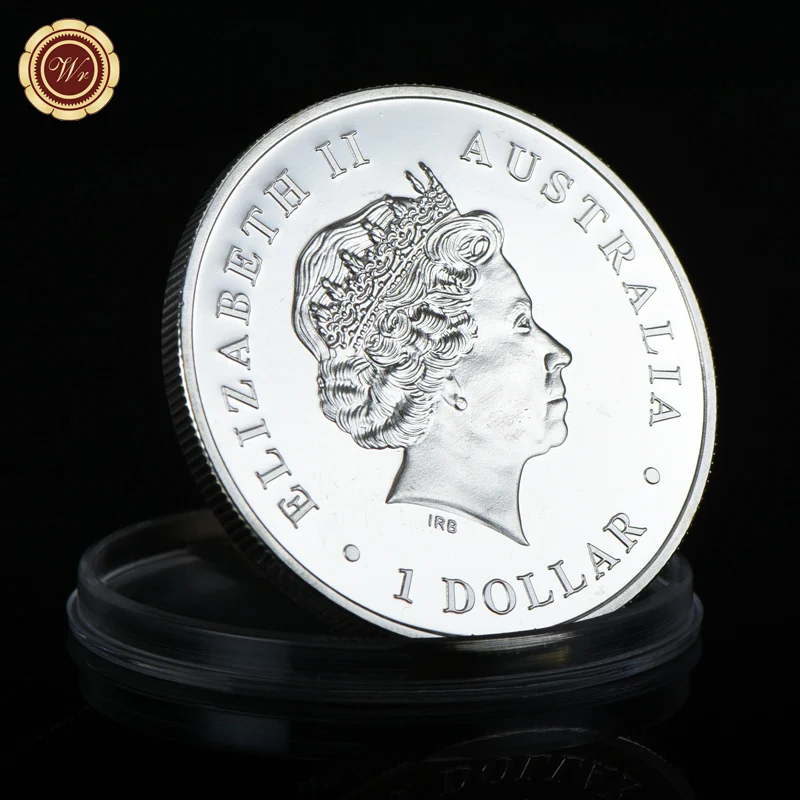 Silver Plated Australia Animal Silver Coins 2015 Saltwater Crocodile Elizabeth II Challenge Coins Souvenir Gift for Collection