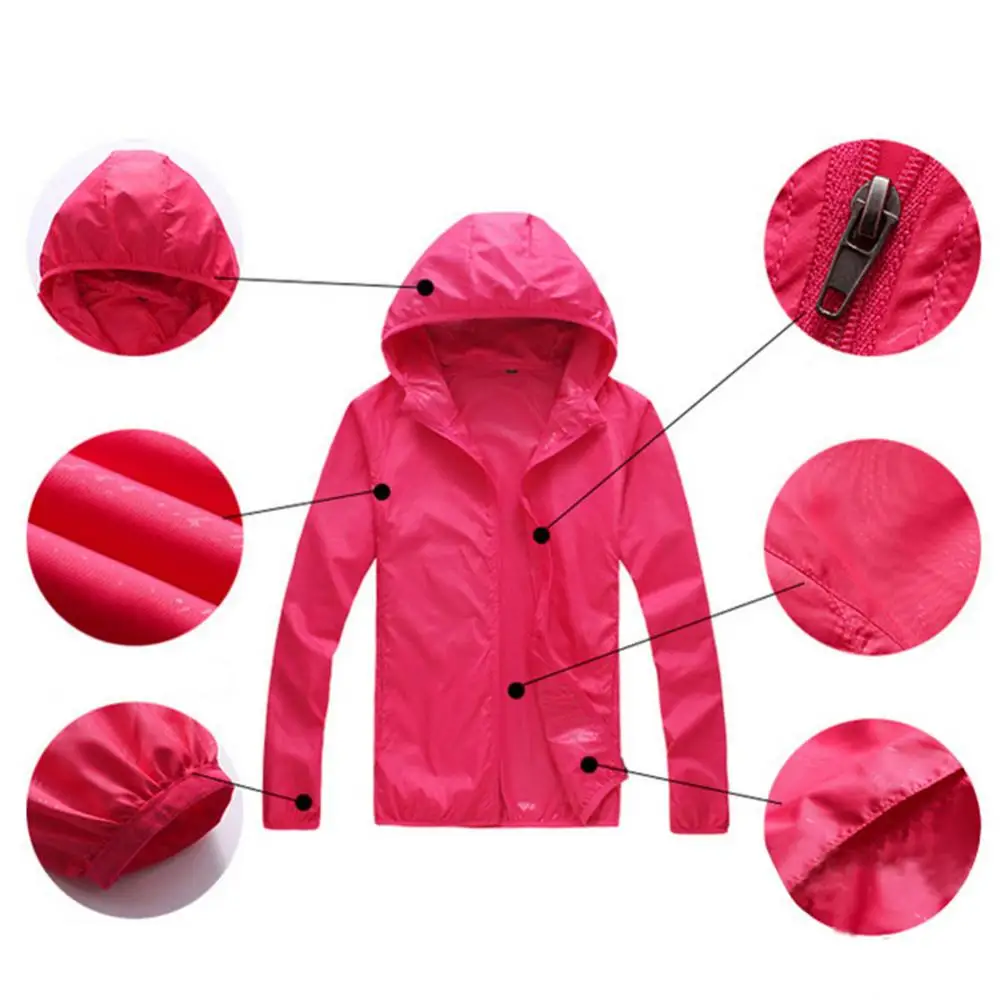 Hooded Solid Color Unisex Ourdoor Windproof Jacket Sun Protection Fishing Coat