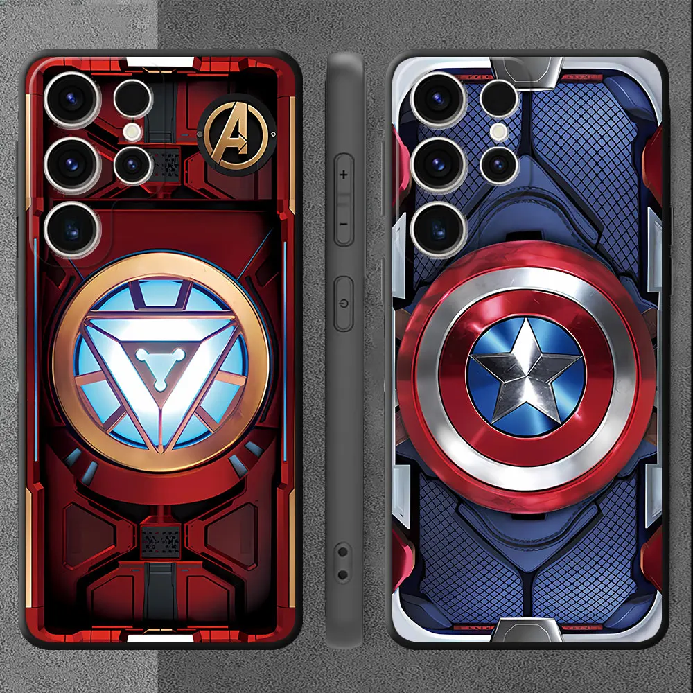 Coque souple noire pour Samsung Galaxy, S20, S22, S23, 5G, S21, Note 20 Ultra, 10 Plus, 8, 9 Note9, S22, 5G, Marvel, Super Hero Bumper