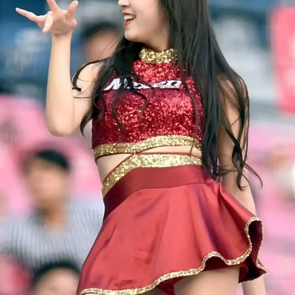 زي مشجع ترتر للنساء والفتيات ، نمط كوري ، حفل رقص ، أداء مسرحي ، بدلات جماعية ، ألوان مرقعة