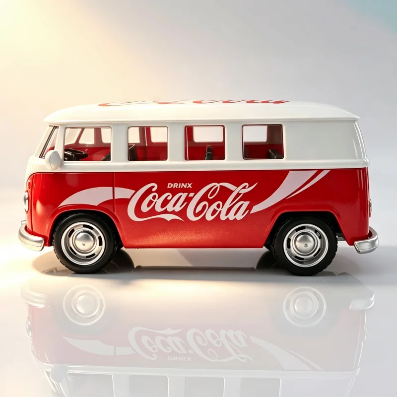 1:36 Maßstab Retro Klassischer Bus Legierungs-Druckguss-Modellauto, Rückziehfahrzeug mit Öffnenden Seitentüren, Gummireifen, Realistisch – Detail 2