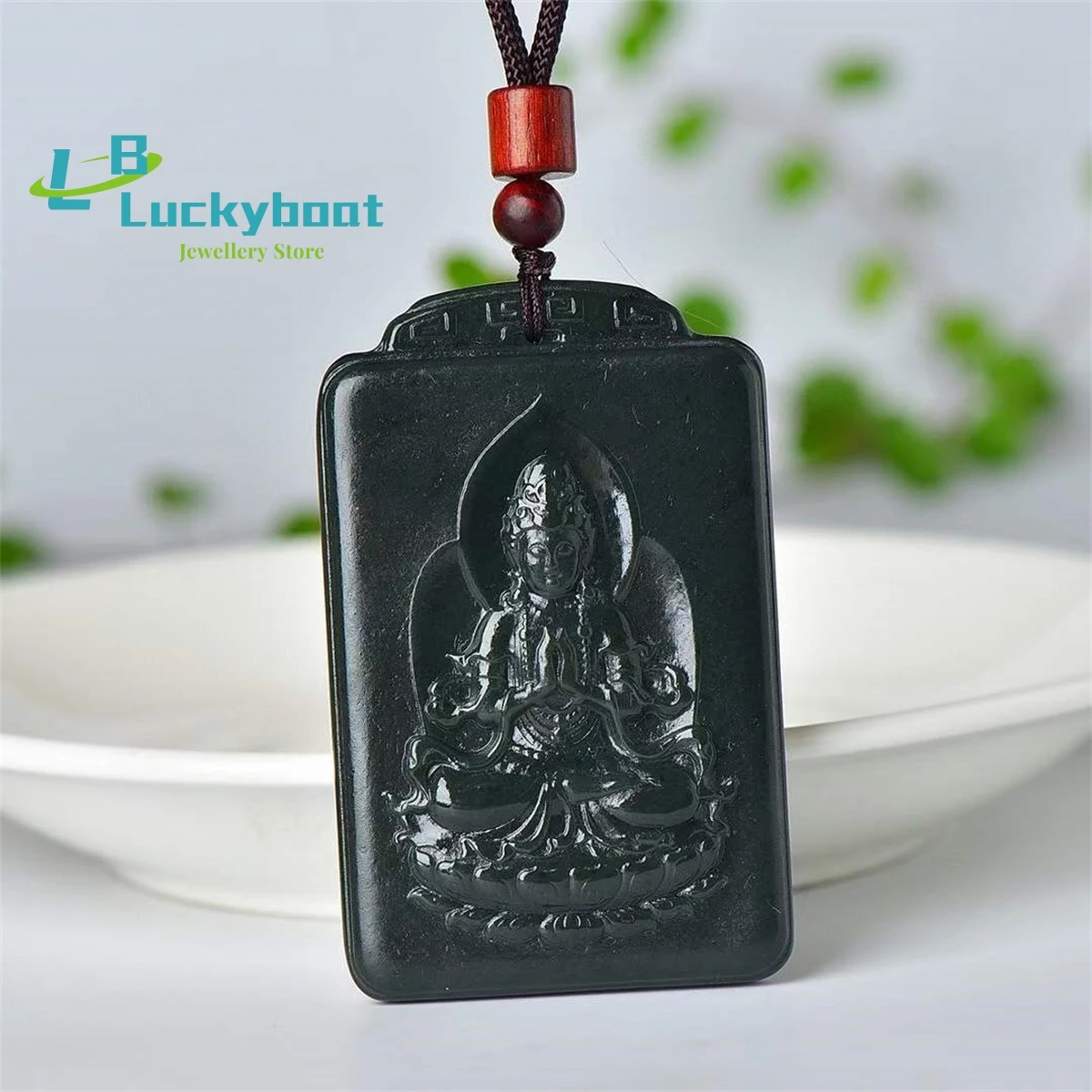 

Natural Hetian Qingyu Guanyin Pendant Simple and Personalized Fashion Versatile Exquisite Men's and Women's Style