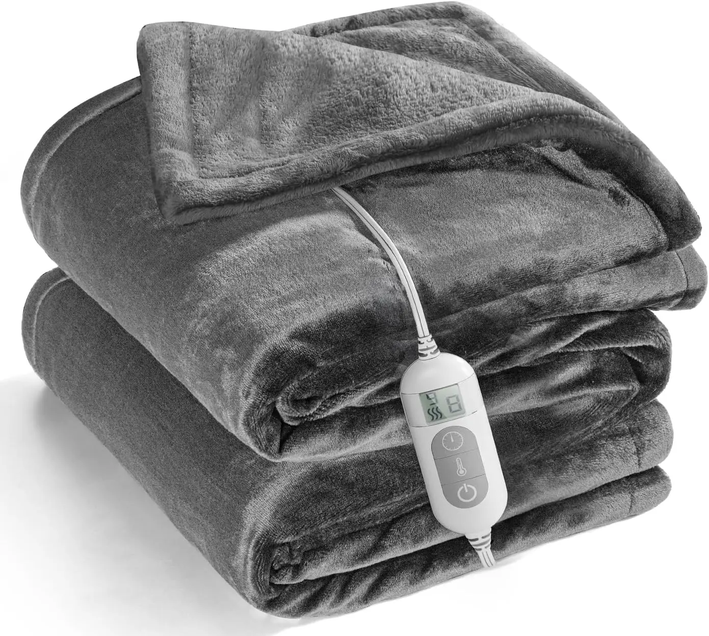

Flannel Electric Heated Throw Blanket with Timer & 8 Heat Levels, ETL Certified, Machine Washable for Full Body Warmth