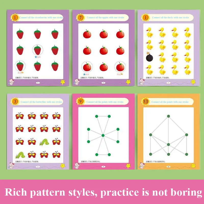 Um curso em uma linha: Livro didático de potencial cerebral inteiro para crianças Desenvolver o pensamento cerebral Livro de treinamento de concentração lógica
