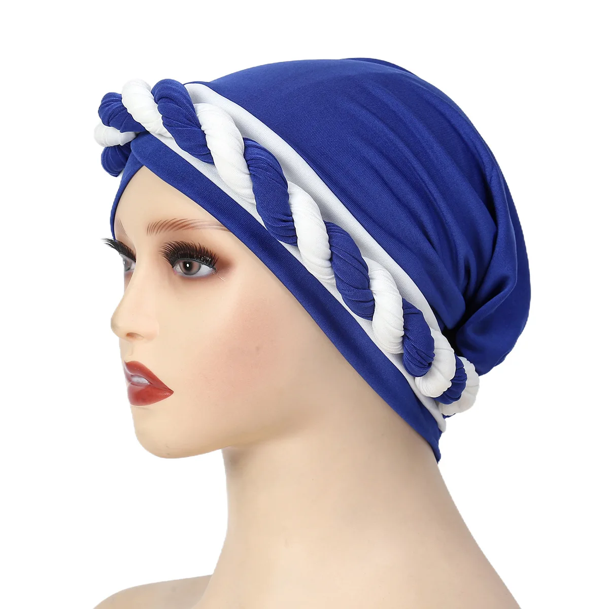 Muslimische Frauen Braid Kreuz Turban Hut Kopftuch Chemo Kappe Beanie Hijab Bandanas Kopfbedeckung Haarausfall Kopf Wrap Indische Turbante Mujer