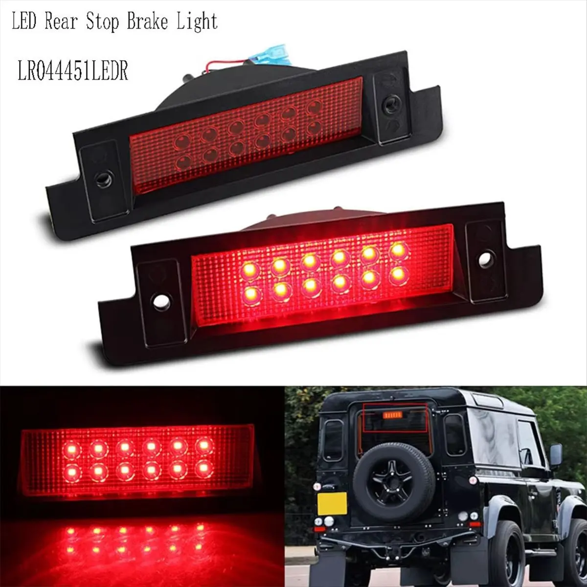 

LR044451LEDR LED Rear Stop Tail Lamp Brake Light for Land Rover Defender Discovery 1990-2016 High Level Third Light A