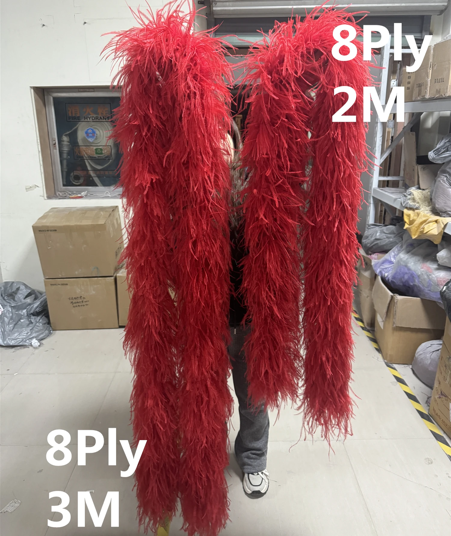 6 8 10Ply Ostrich feather boa Hot sale Natural Ostrich plumas Decoration Scarf Trims 1M 2M for Costume Clothing Sewing Accessory