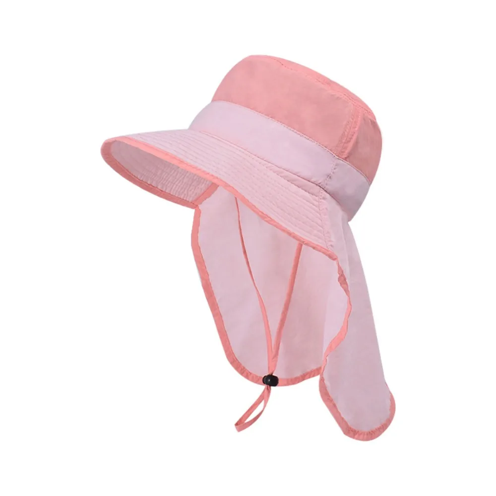 

Solid color Children Shawl Sun Hat UV Protection Sun Protection Kids Beach Cap Flap Cap Large Brim Sunscreen Bucket Hat Kids