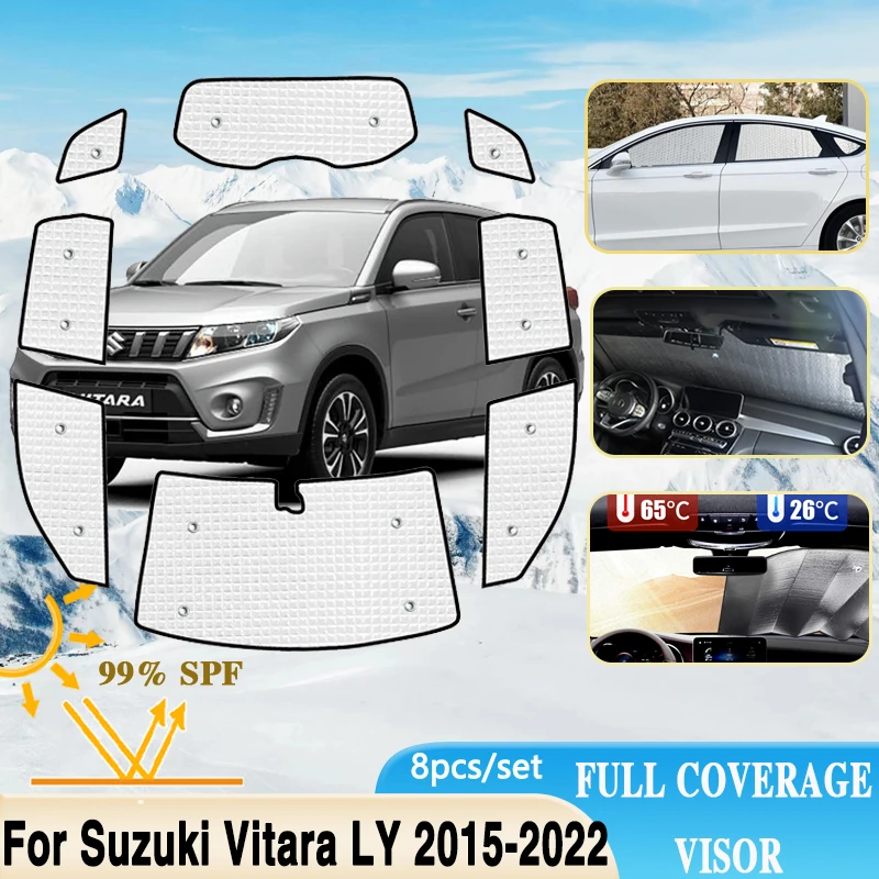 Full Coverages Sunshades For Suzuki Vitara Escudo LY 2015~2022 Full Surround Windshield Windows Visor Car Accessories 2016 2018