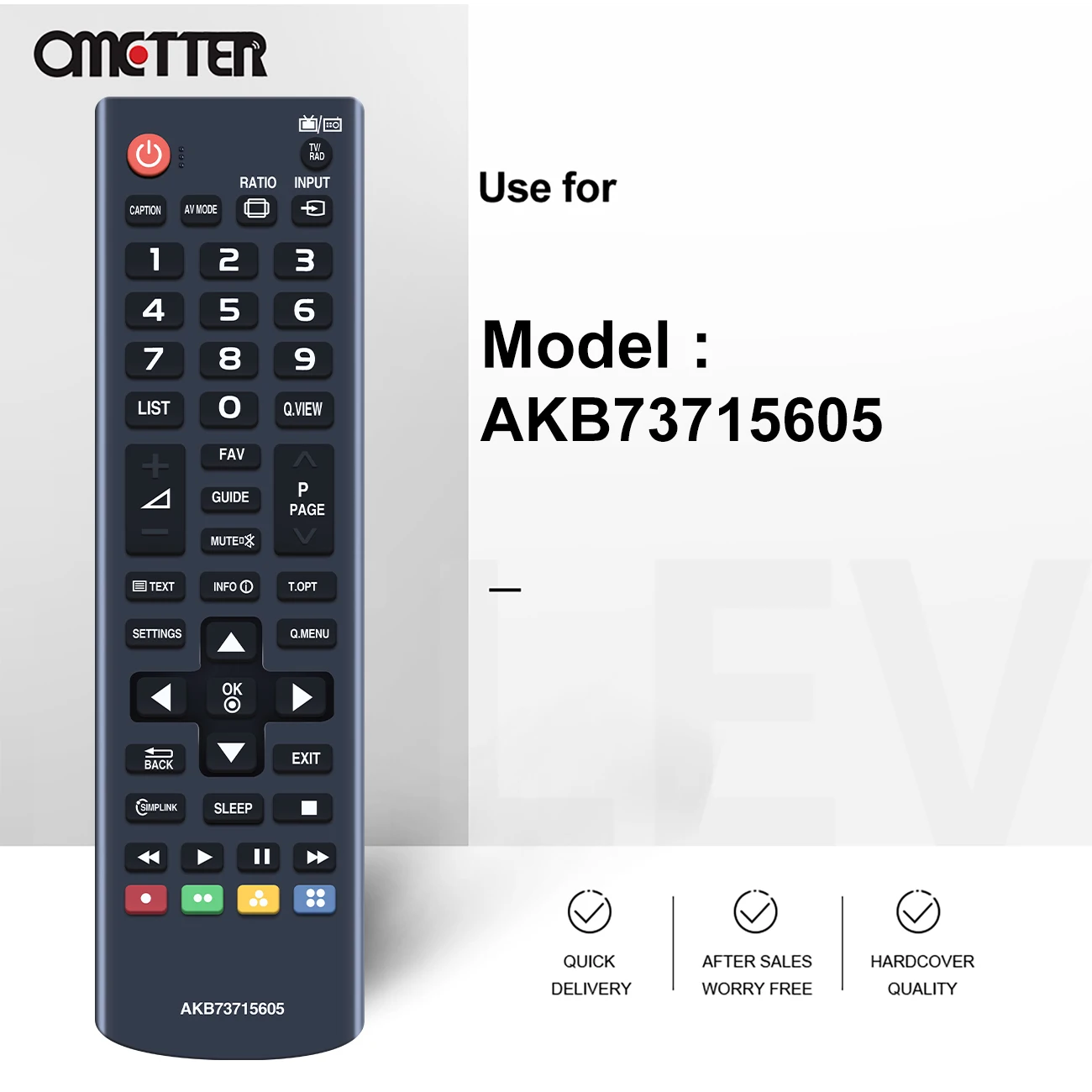 New AKB73715605 Remote Control for TV 32LY330C-ZA 55LY330C-ZA 39LY330C-ZA 60LY330C-ZA 39LY345C-ZA 42LY330C-ZA 47LY345C-ZA