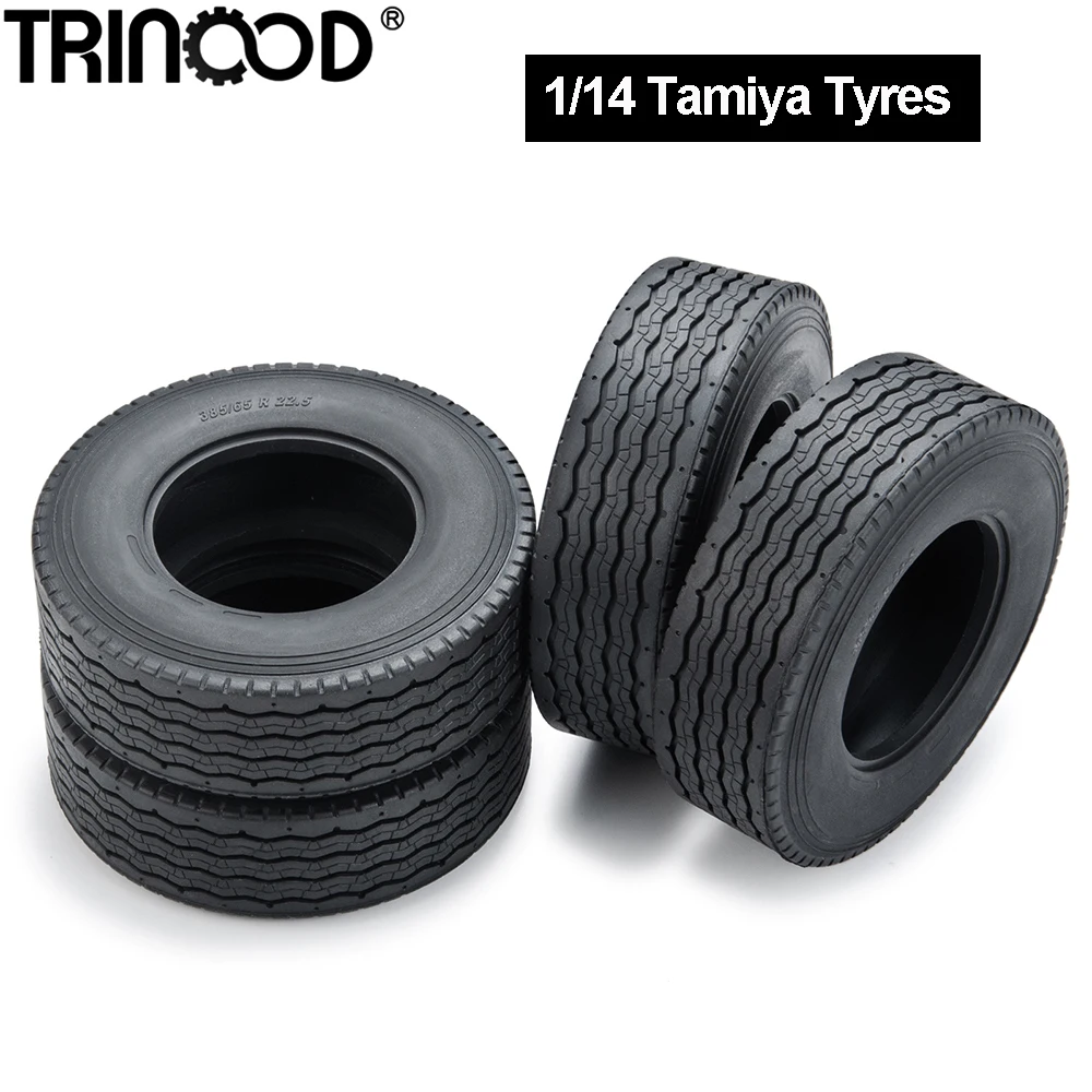 TRINOOD 1/2/4 Uds neumáticos de goma para 1/14 Tamiya camión Tractor remolque de carga arrastre piezas de mejora