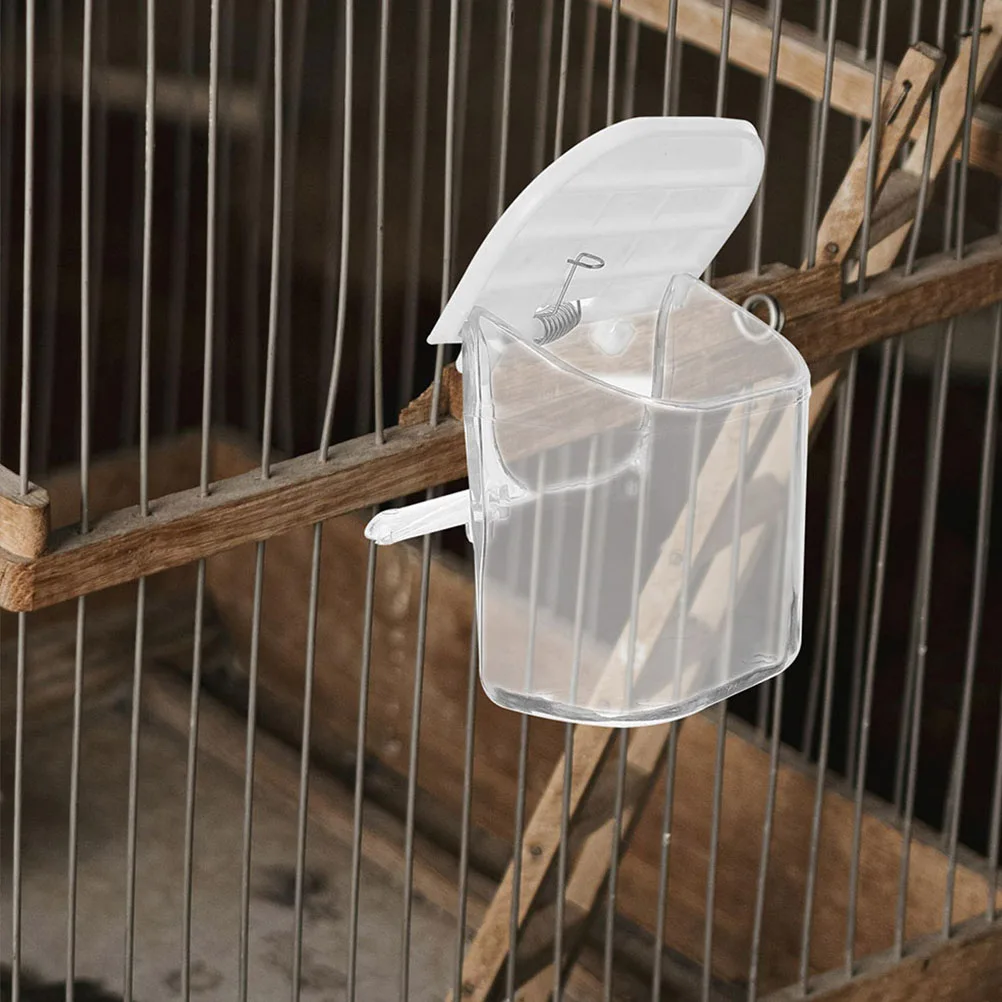 

3 Pcs Birdcage External Cup Hanging Feeder Treat Holder Feeding Container Parrot Dishes Food Abs