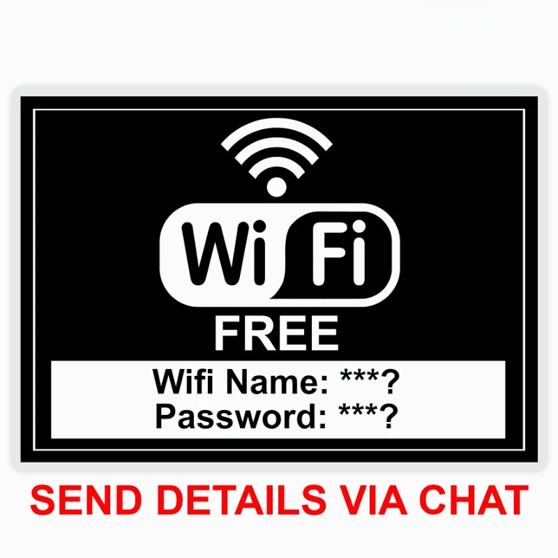

Car sticker Wifi Custom Name Password Sign Suitable for car bumpers and Windows 13cm PVC KK
