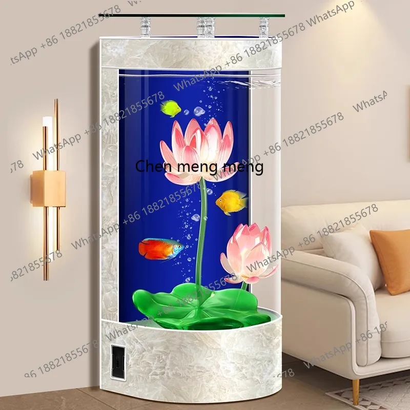 

Living room floor-to-ceiling household small and medium-sized new vertical floor-to-ceiling glass aquarium