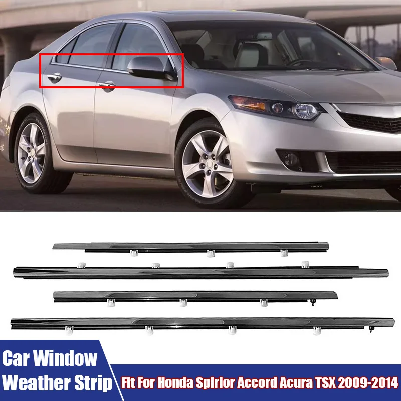Car Window Glass Weather Strip Fit For Honda Spirior Accord Acura TSX 2009-2014 Car Accessories Rubber Waterproof Pressure Strip